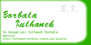 borbala kulhanek business card